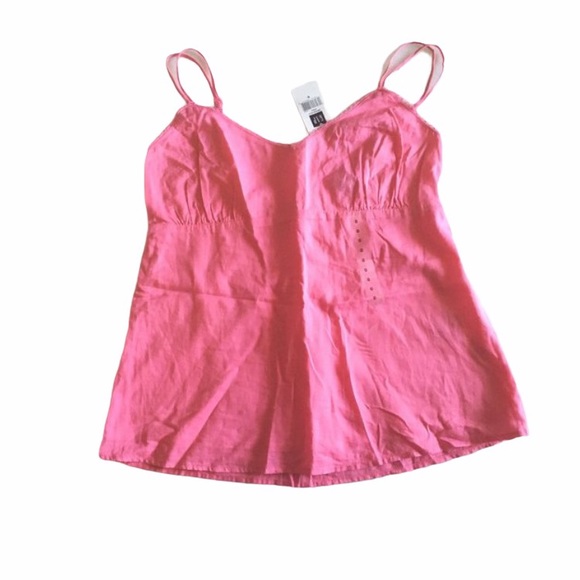New! NWT Gap pink relaxed fit tank top, adjustable spaghetti straps,  0 / 2 / XS - Picture 7 of 7